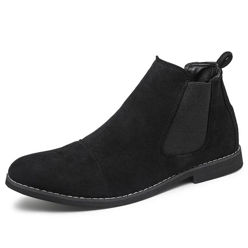 Caspian | Men's Suede Chelsea Ankle Boots with Cap Toe