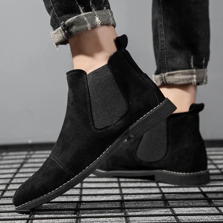 Caspian | Men's Suede Chelsea Ankle Boots with Cap Toe