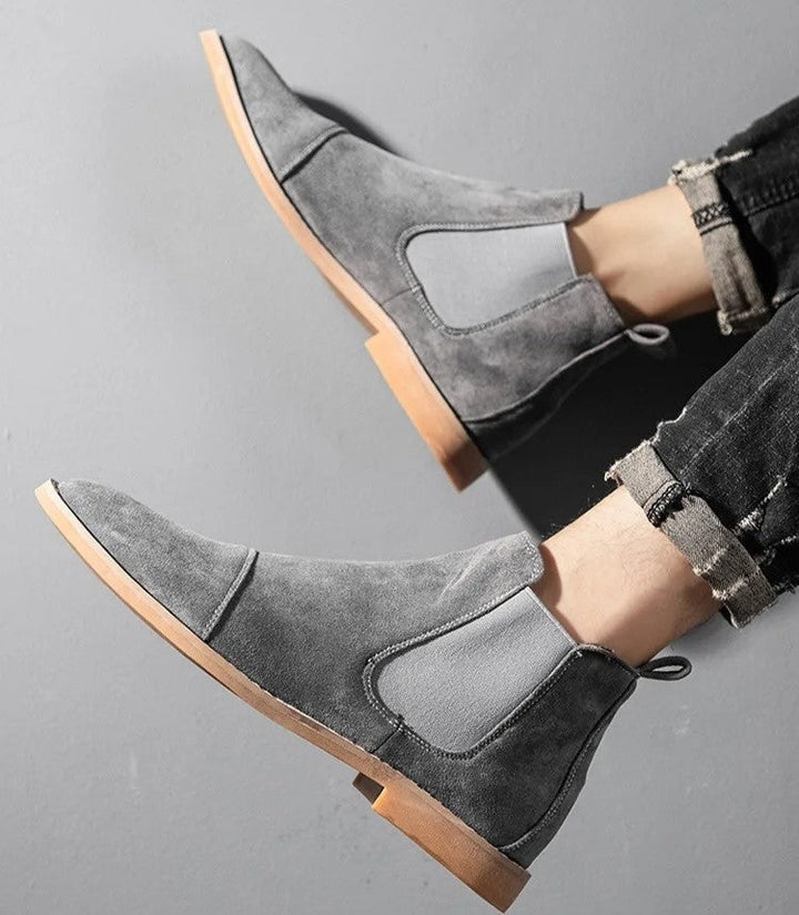Caspian | Men's Suede Chelsea Ankle Boots with Cap Toe
