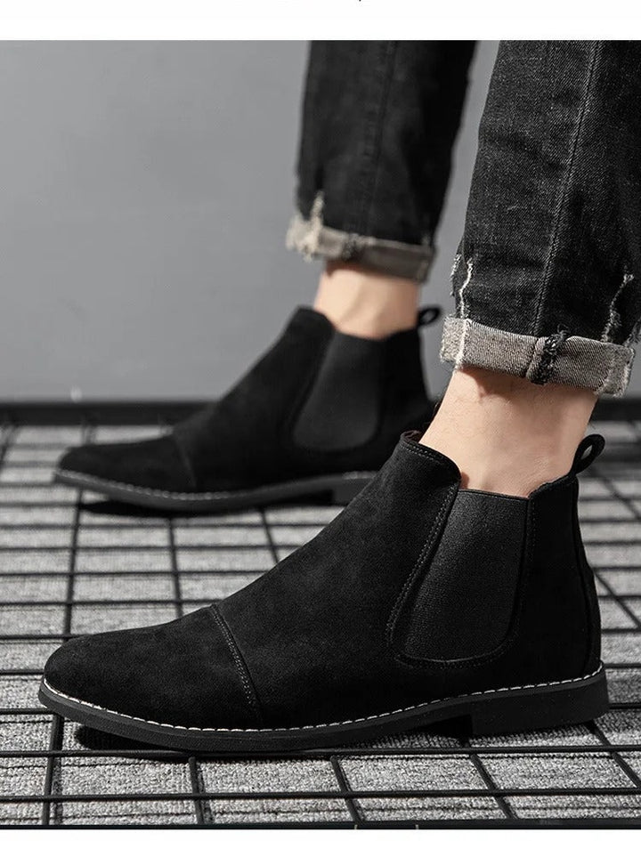 Caspian | Men's Suede Chelsea Ankle Boots with Cap Toe