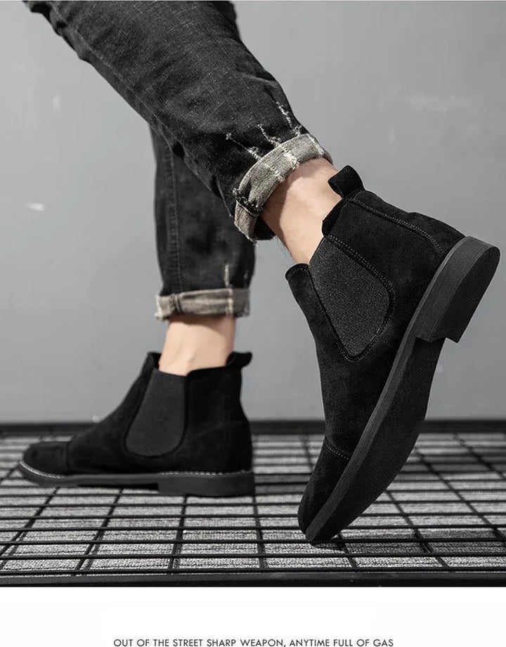 Caspian | Men's Suede Chelsea Ankle Boots with Cap Toe