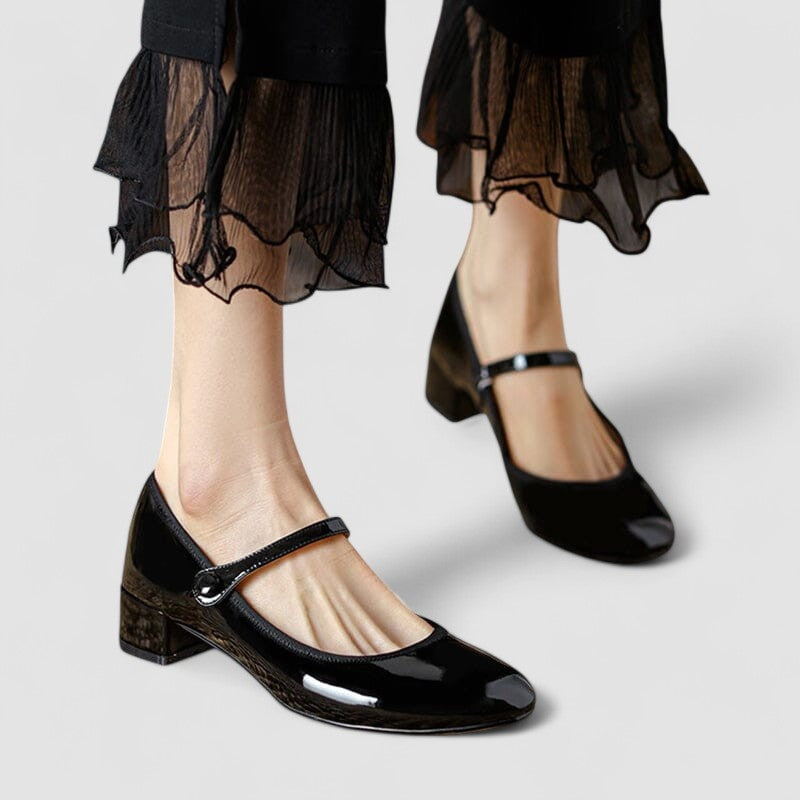 Celestine | Women's Patent Mary Jane Shoes Low Block Heel