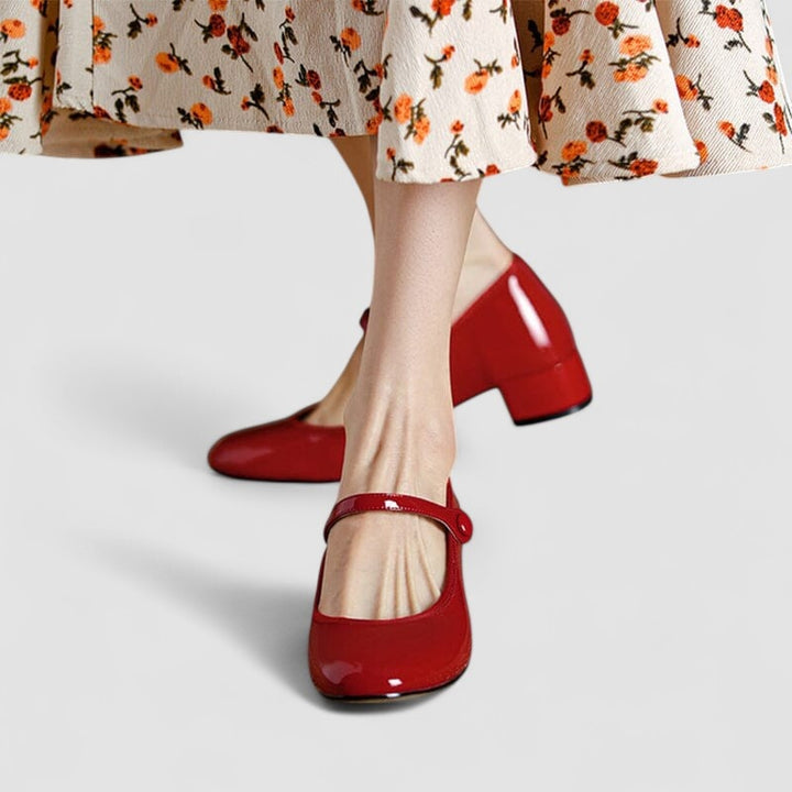Celestine | Women's Patent Mary Jane Shoes Low Block Heel