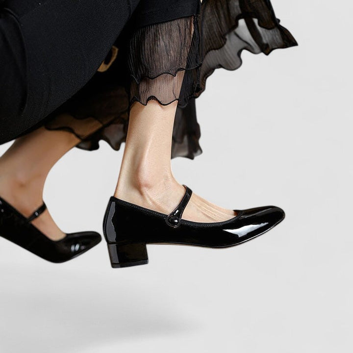 Celestine | Women's Patent Mary Jane Shoes Low Block Heel