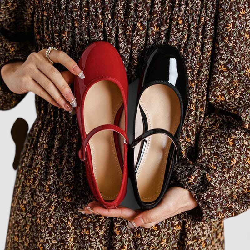Celestine | Women's Patent Mary Jane Shoes Low Block Heel