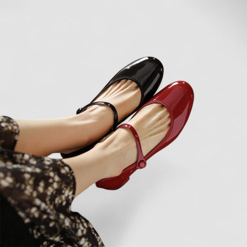 Celestine | Women's Patent Mary Jane Shoes Low Block Heel