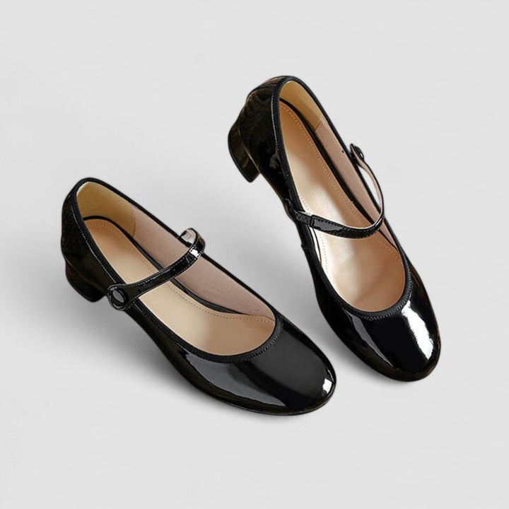 Celestine | Women's Patent Mary Jane Shoes Low Block Heel