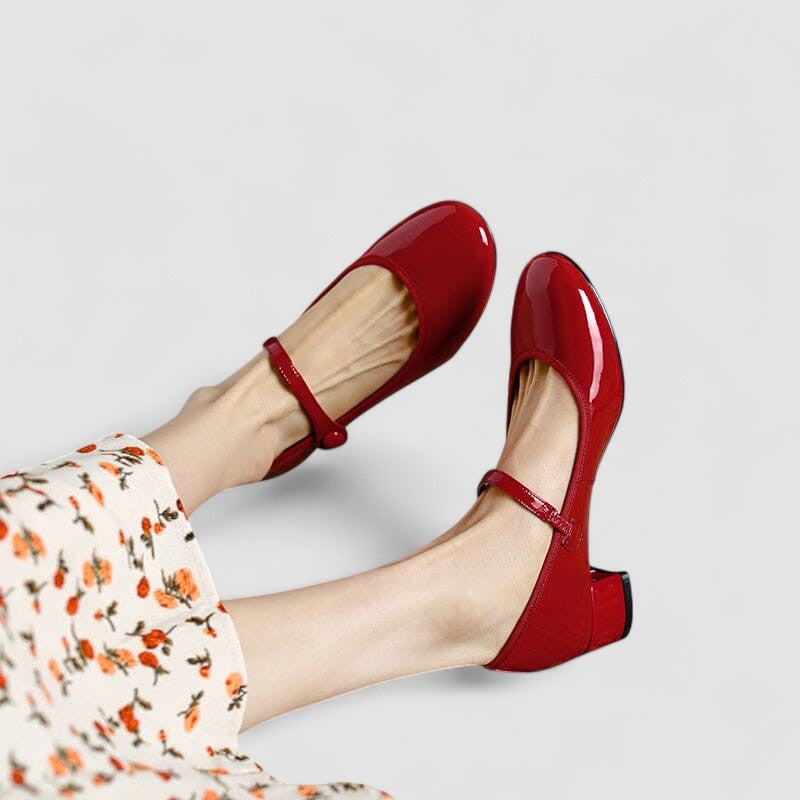 Celestine | Women's Patent Mary Jane Shoes Low Block Heel