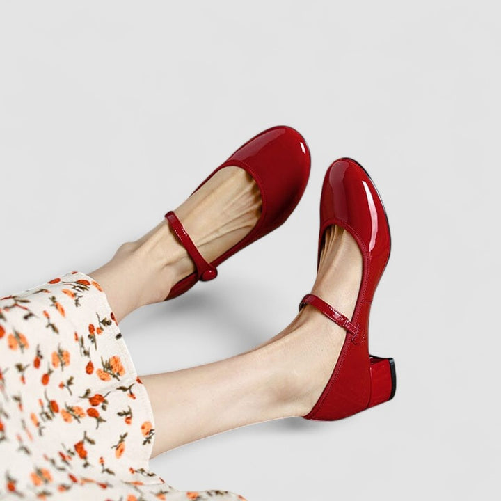 Celestine | Women's Patent Mary Jane Shoes Low Block Heel