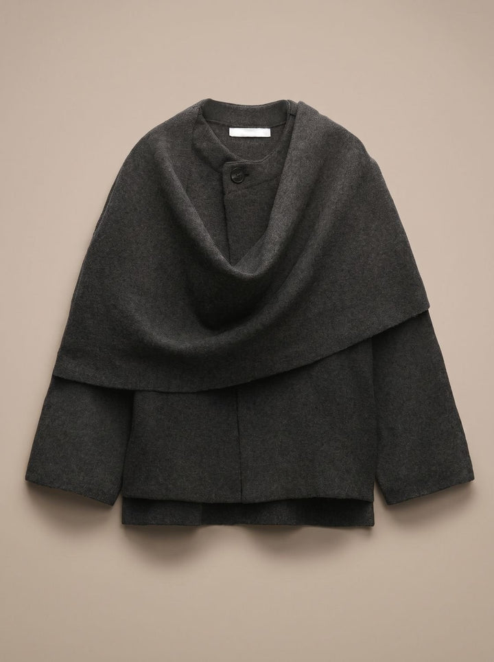 Celestine | Women's Short Wool Winter Coat with Scarf