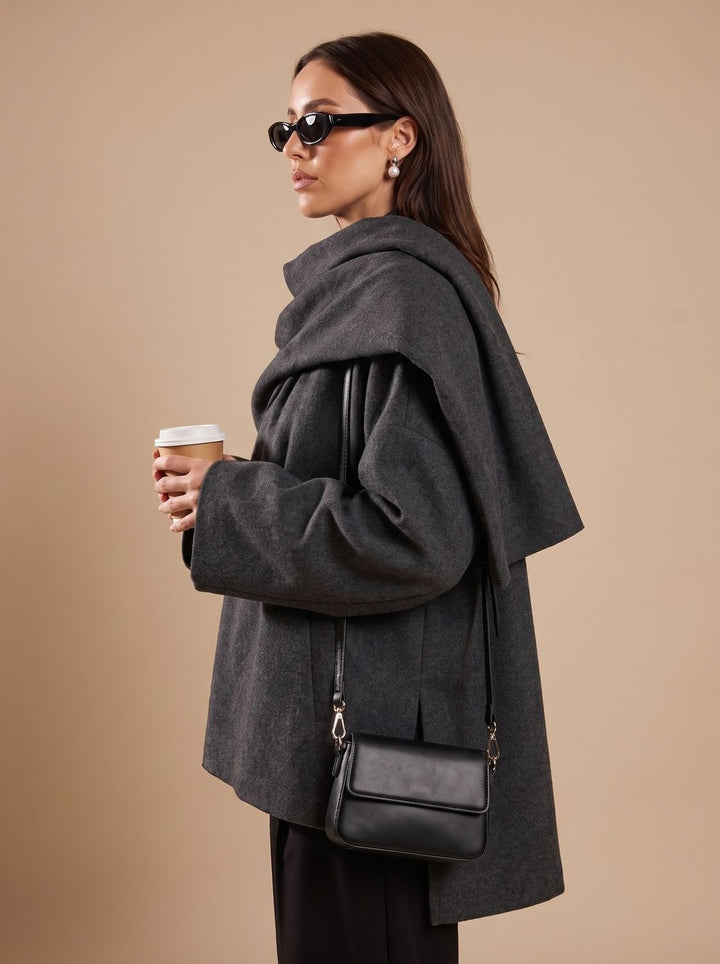 Celestine | Women's Short Wool Winter Coat with Scarf