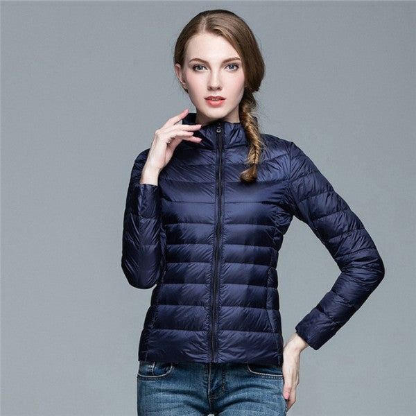 Clementine | Women's Lightweight Down Puffer Jacket Stand Collar