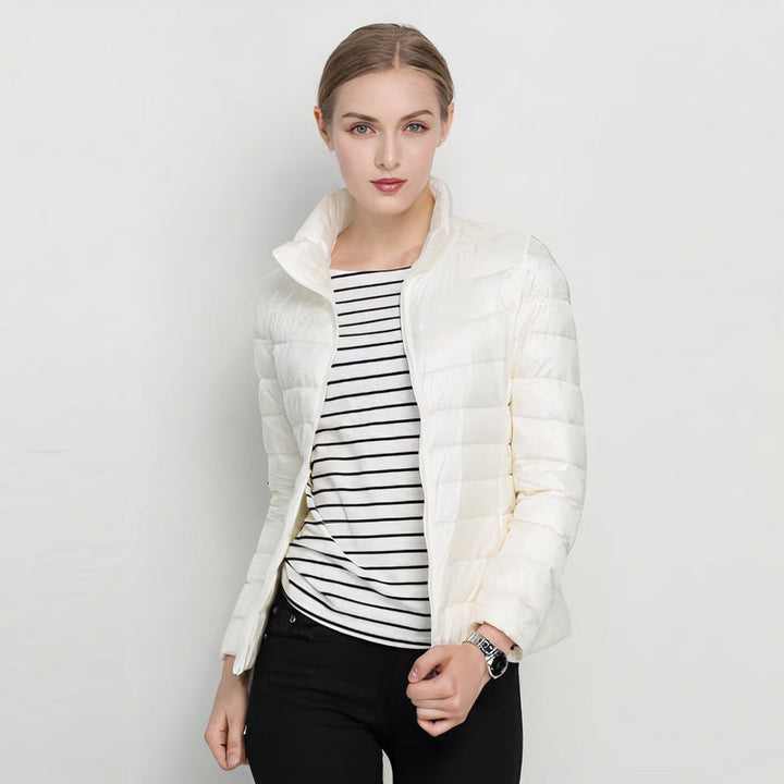 Clementine | Women's Lightweight Down Puffer Jacket Stand Collar