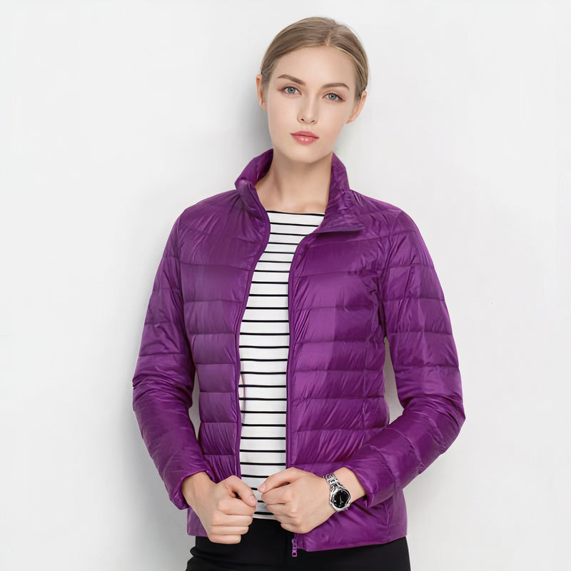 Clementine | Women's Lightweight Down Puffer Jacket Stand Collar