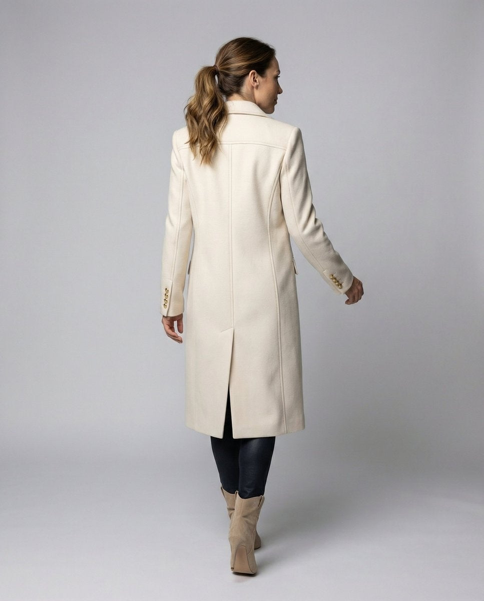 Clementine | Women's Long Double-Breasted Winter Coat with Lapels
