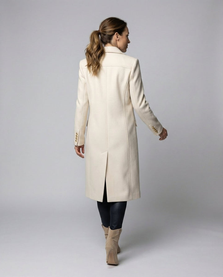 Clementine | Women's Long Double-Breasted Winter Coat with Lapels