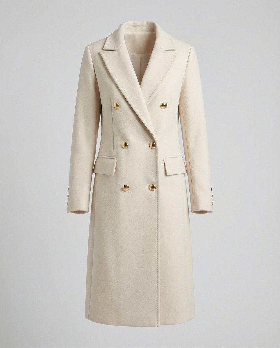 Clementine | Women's Long Double-Breasted Winter Coat with Lapels