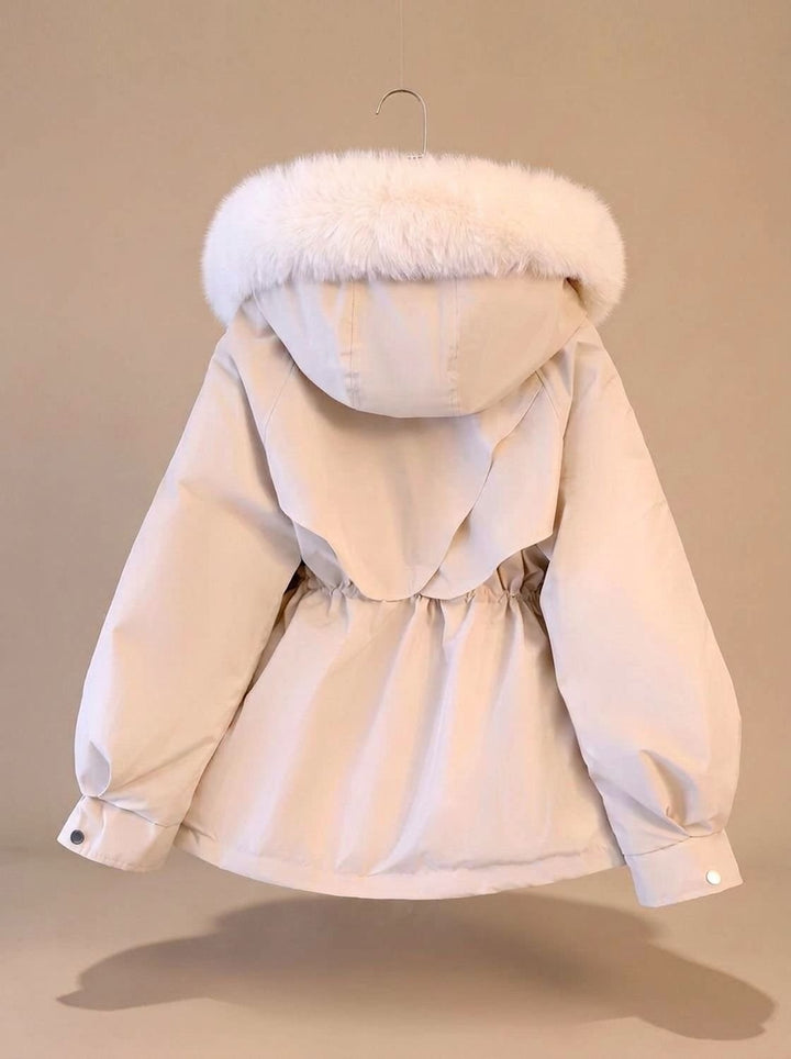 Clementine | Women's Parka Jacket with Faux Fur Hood Drawstring Waist