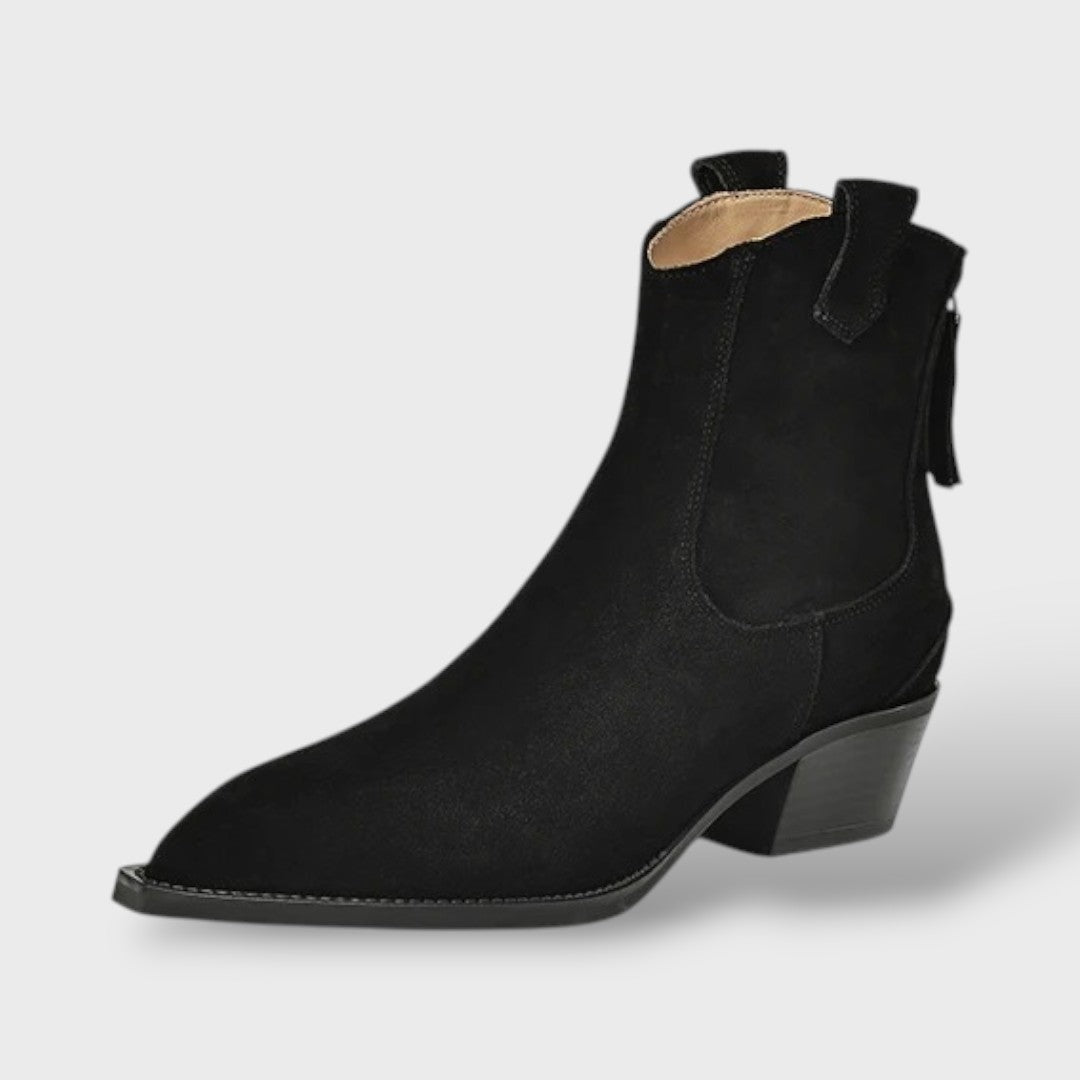 Clementine | Women's Suede Cowgirl Ankle Boots