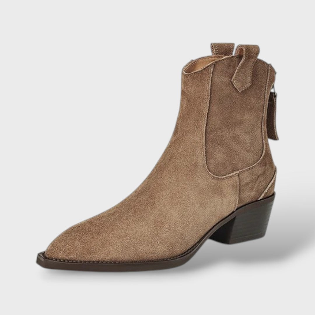 Clementine | Women's Suede Cowgirl Ankle Boots