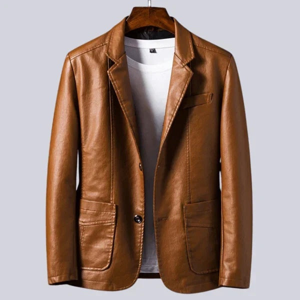 Daan | Leren Blazer Jas Heren Revers Kraag