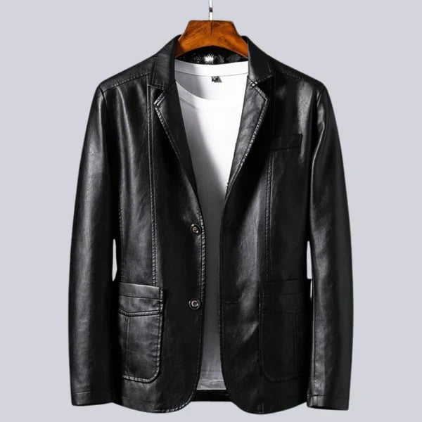 Daan | Leren Blazer Jas Heren Revers Kraag