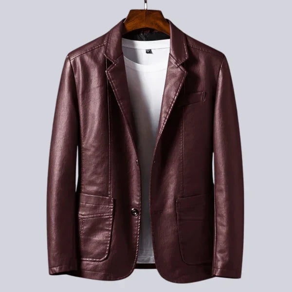 Daan | Leren Blazer Jas Heren Revers Kraag