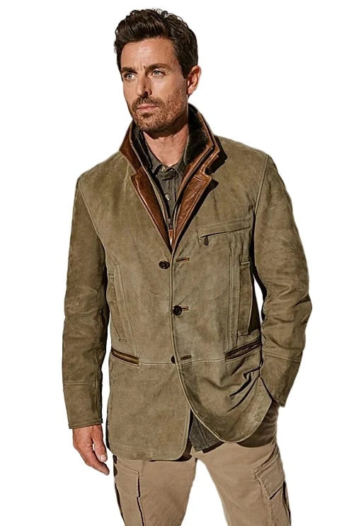 Daan | Leren Jas Heren Suède Blazer Stijl