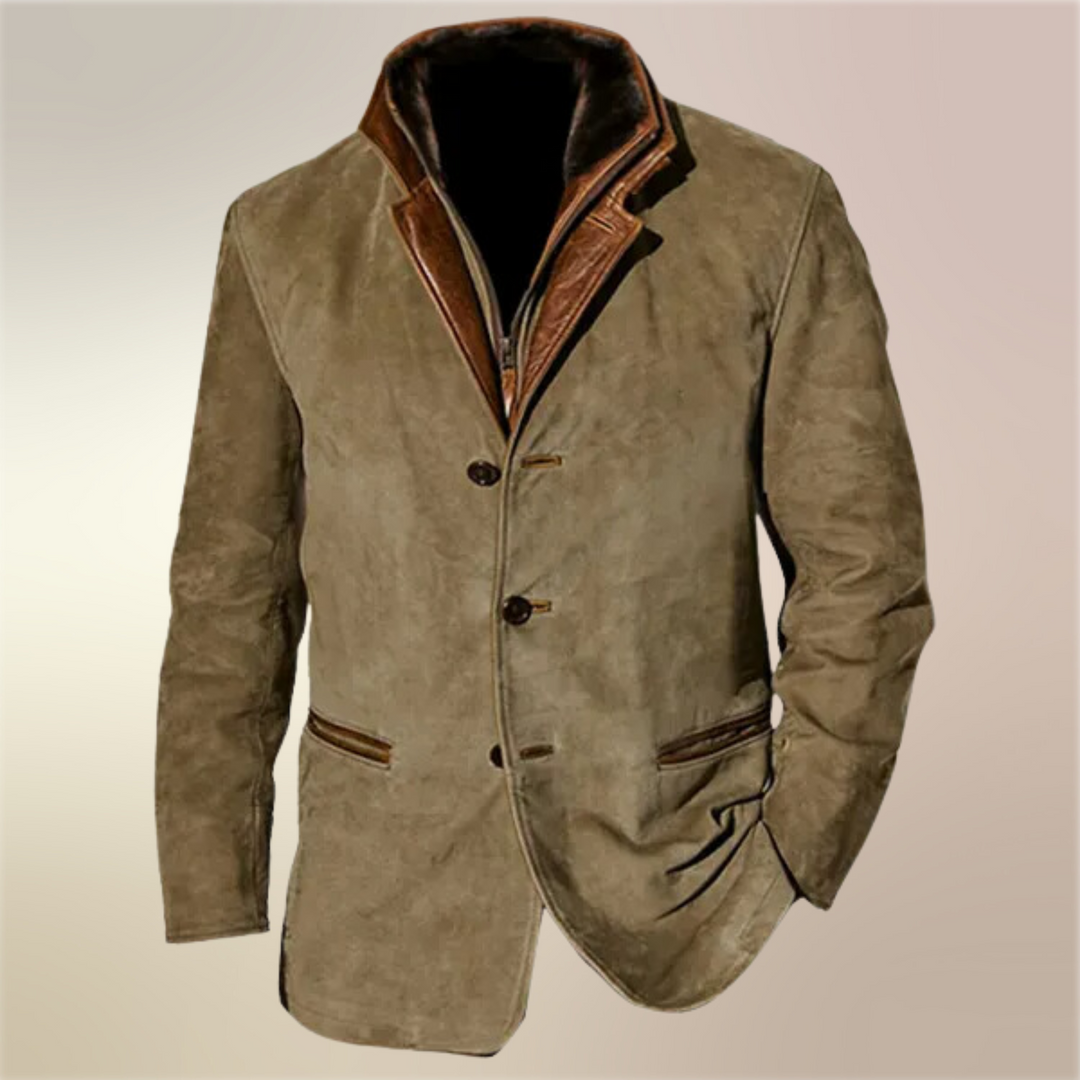 Daan | Leren Jas Heren Suède Blazer Stijl