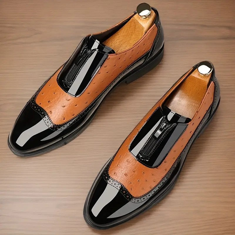 Daan | Oxford Struisvogelleer Heren Rits Brogue Detail