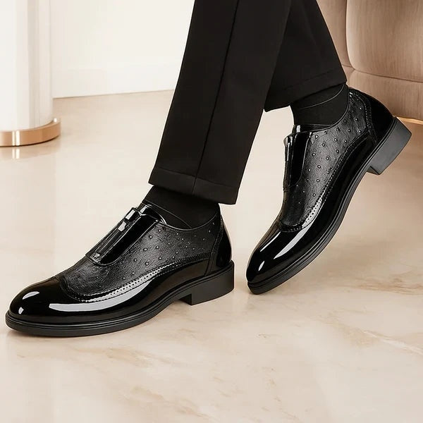 Daan | Oxford Struisvogelleer Heren Rits Brogue Detail