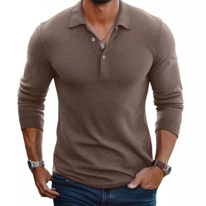 Daan | Polo Lange Mouw Slim Fit Heren Klassieke Kraag