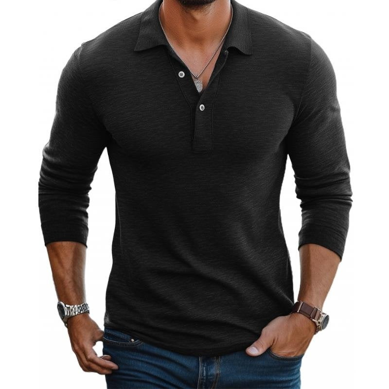 Daan | Polo Lange Mouw Slim Fit Heren Klassieke Kraag