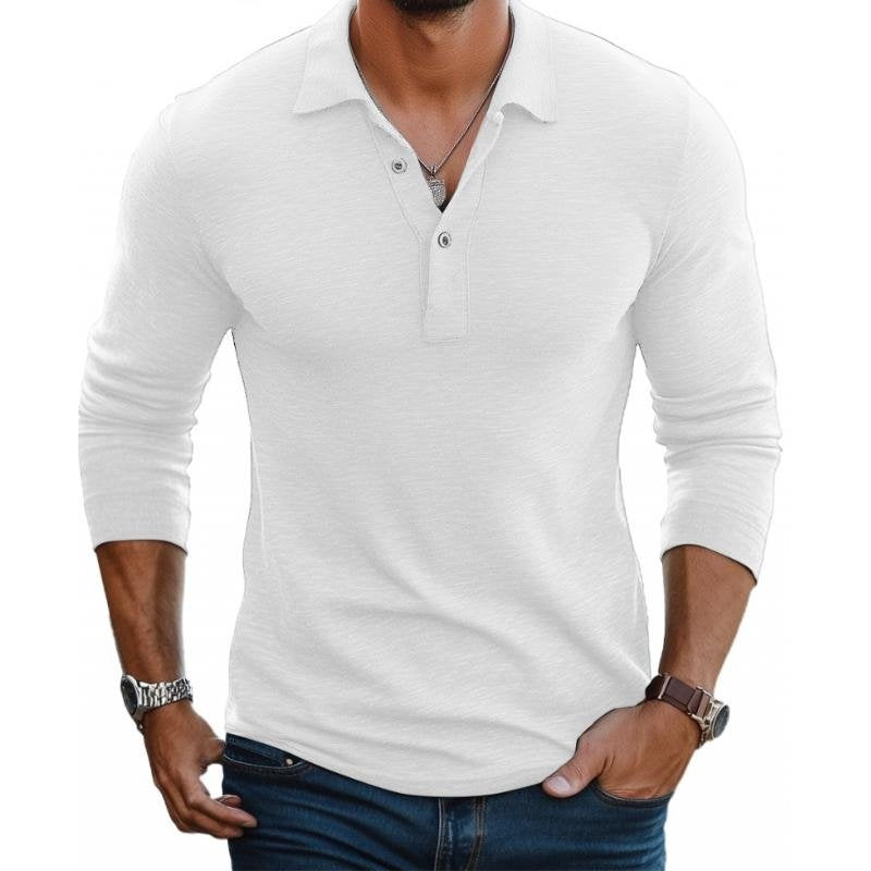 Daan | Polo Lange Mouw Slim Fit Heren Klassieke Kraag