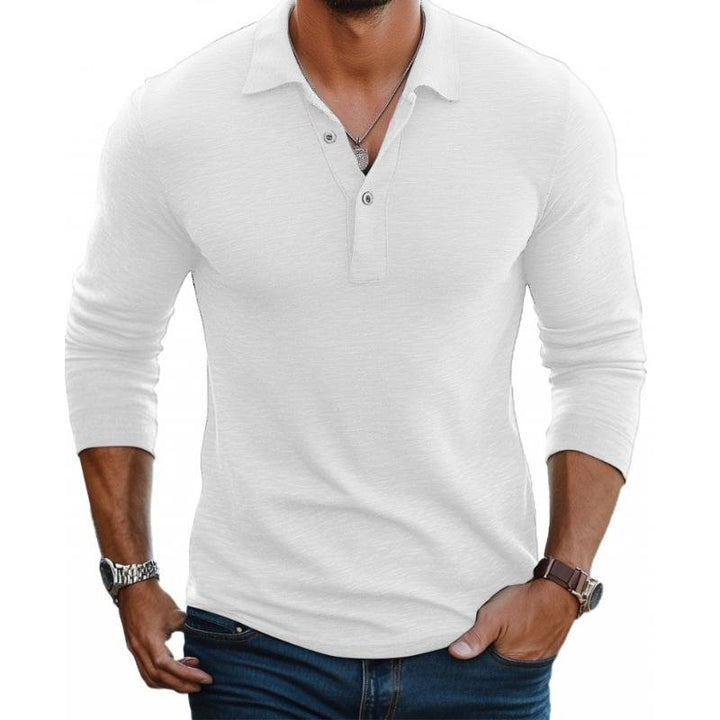 Daan | Polo Lange Mouw Slim Fit Heren Klassieke Kraag