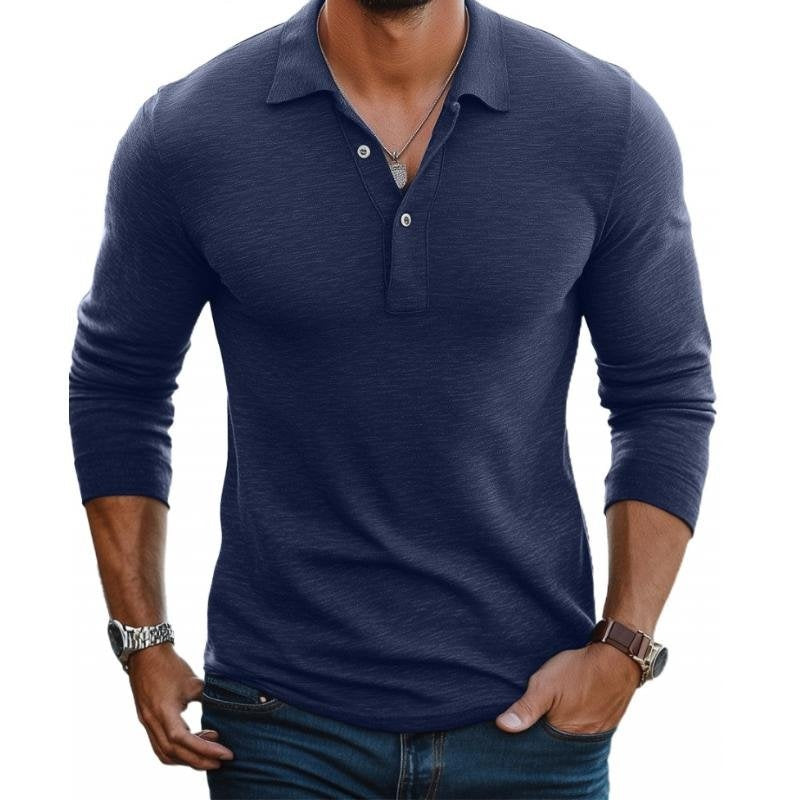 Daan | Polo Lange Mouw Slim Fit Heren Klassieke Kraag