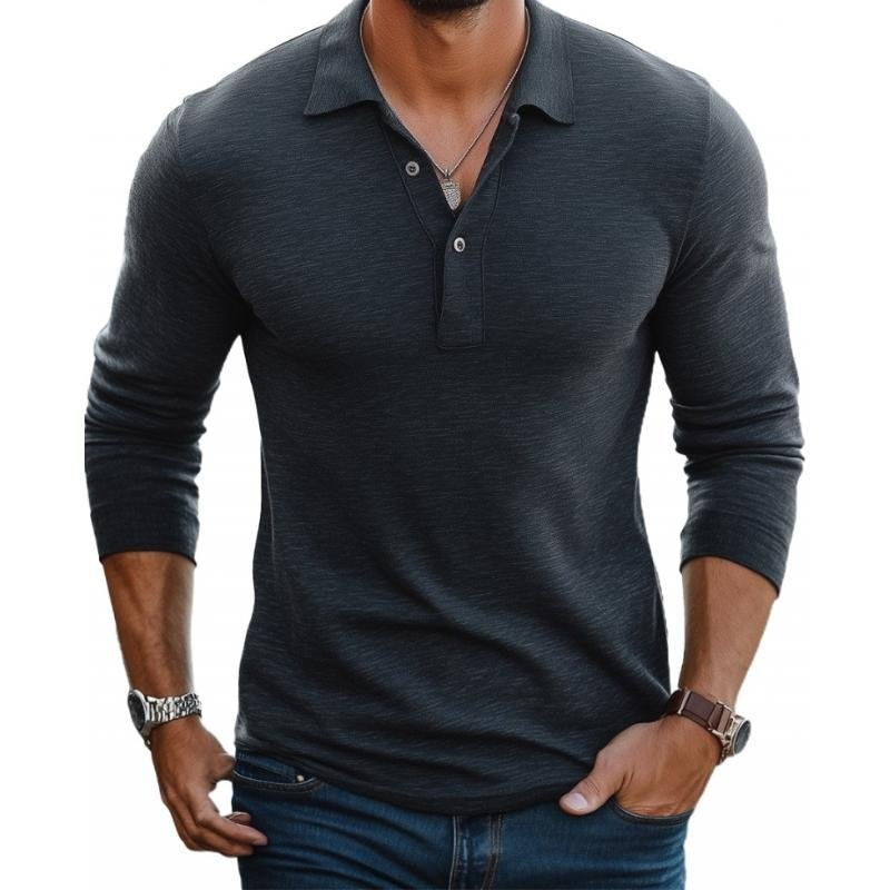 Daan | Polo Lange Mouw Slim Fit Heren Klassieke Kraag