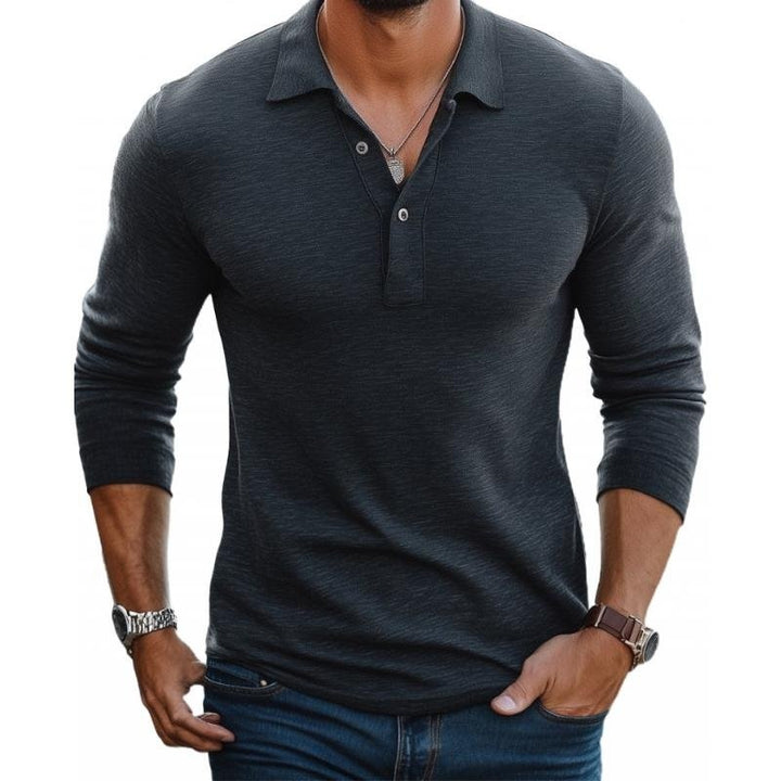 Daan | Polo Lange Mouw Slim Fit Heren Klassieke Kraag