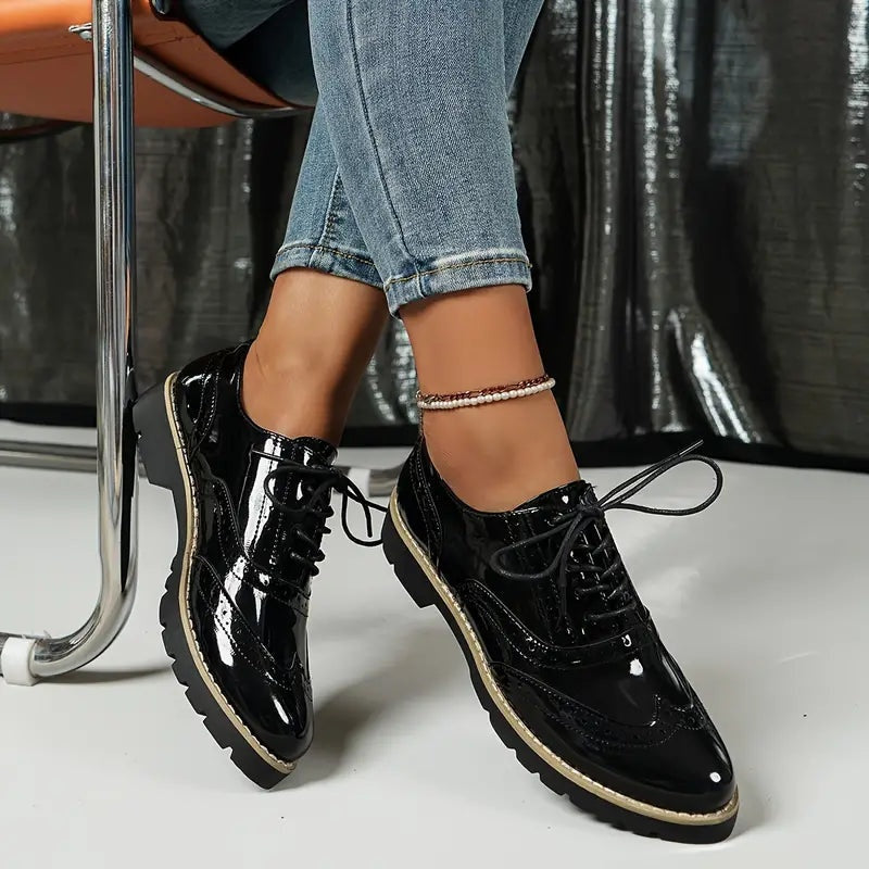 Daphne | Oxford Brogue Schoenen Dames Lak Veterschoenen