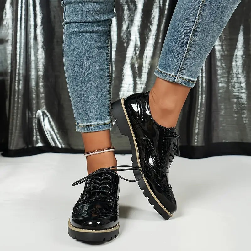 Daphne | Oxford Brogue Schoenen Dames Lak Veterschoenen