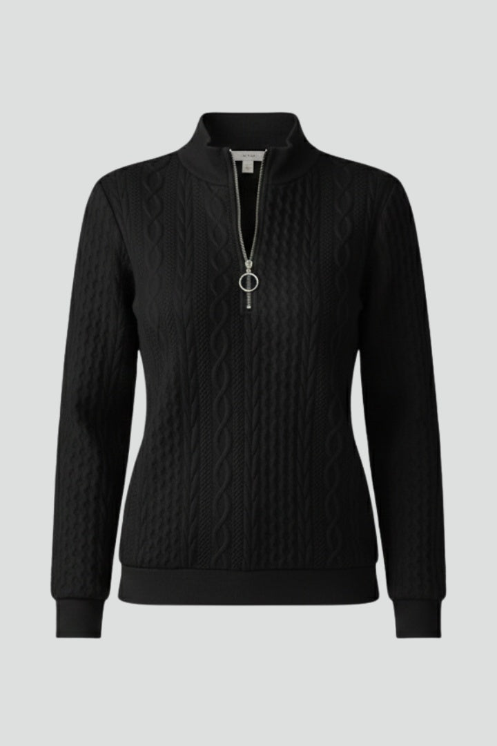 Daphne | Quarter Zip Trui met Kabelbrei Dames Lange Mouwen