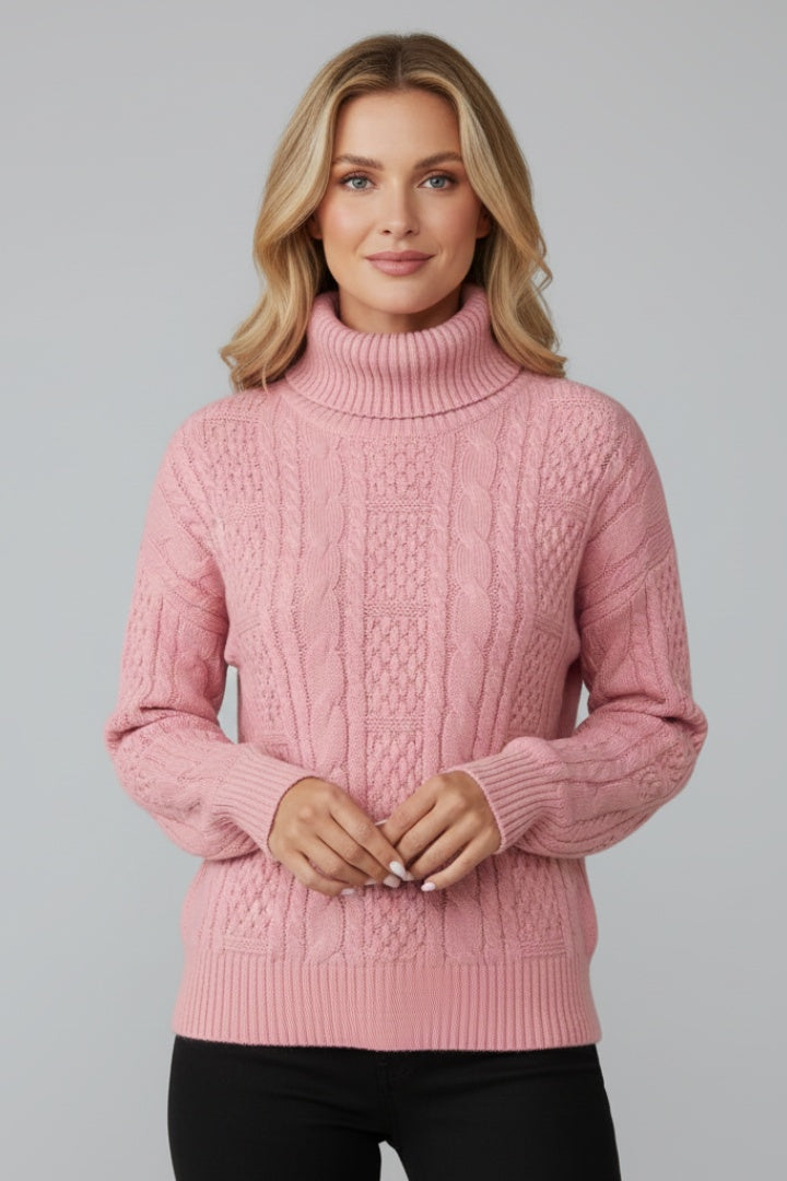 Daphne | Quarter Zip Trui met Kabelbrei Dames Lange Mouwen
