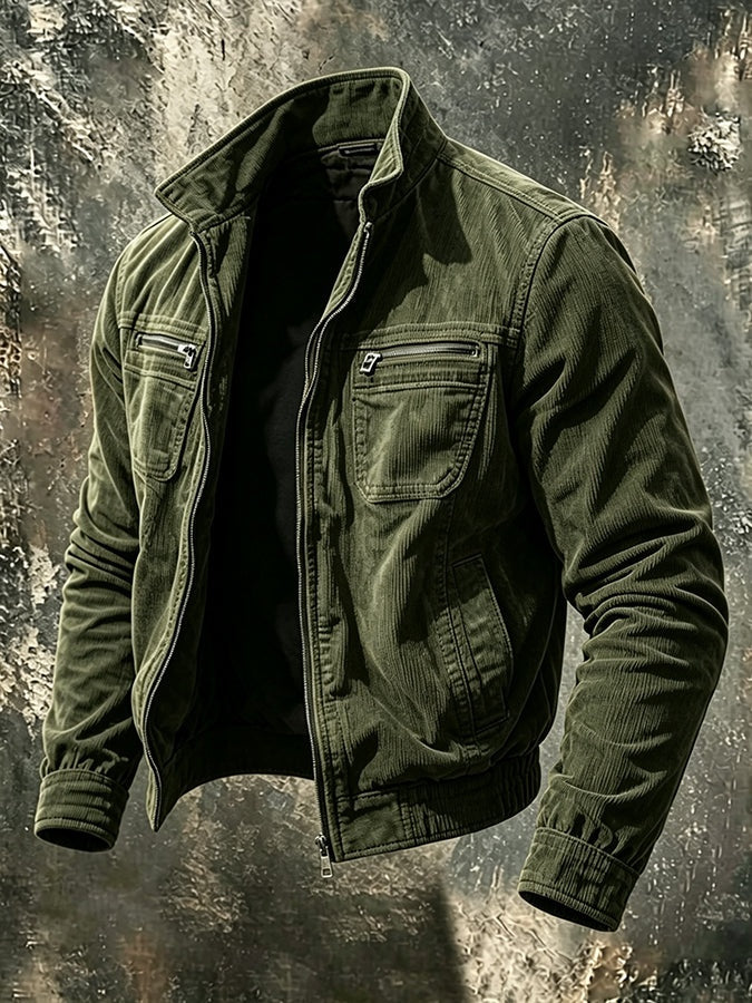 Dashiell | Men's Corduroy Bomber Jacket with Zip Pockets