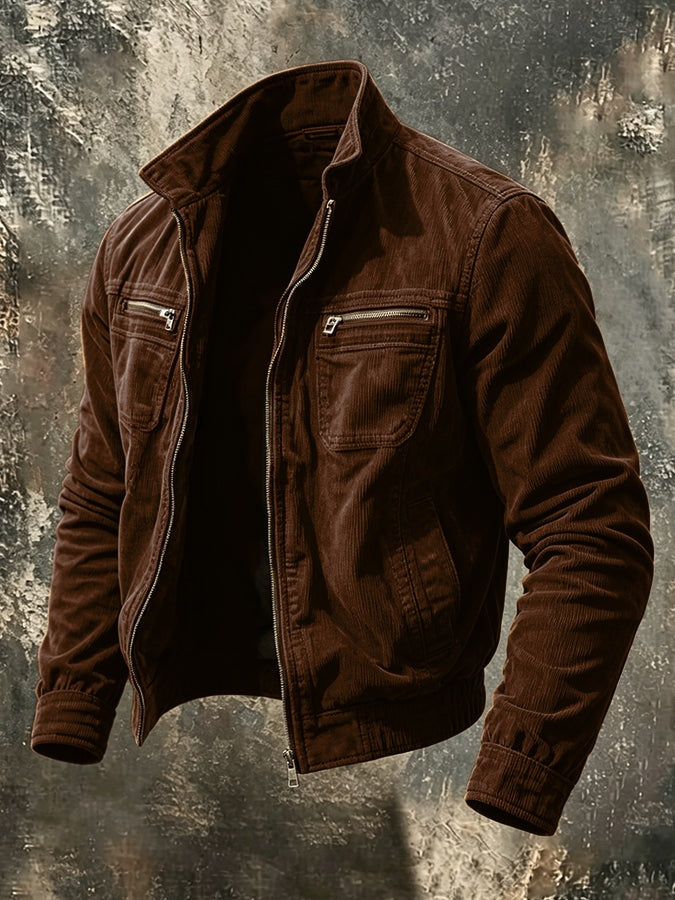 Dashiell | Men's Corduroy Bomber Jacket with Zip Pockets