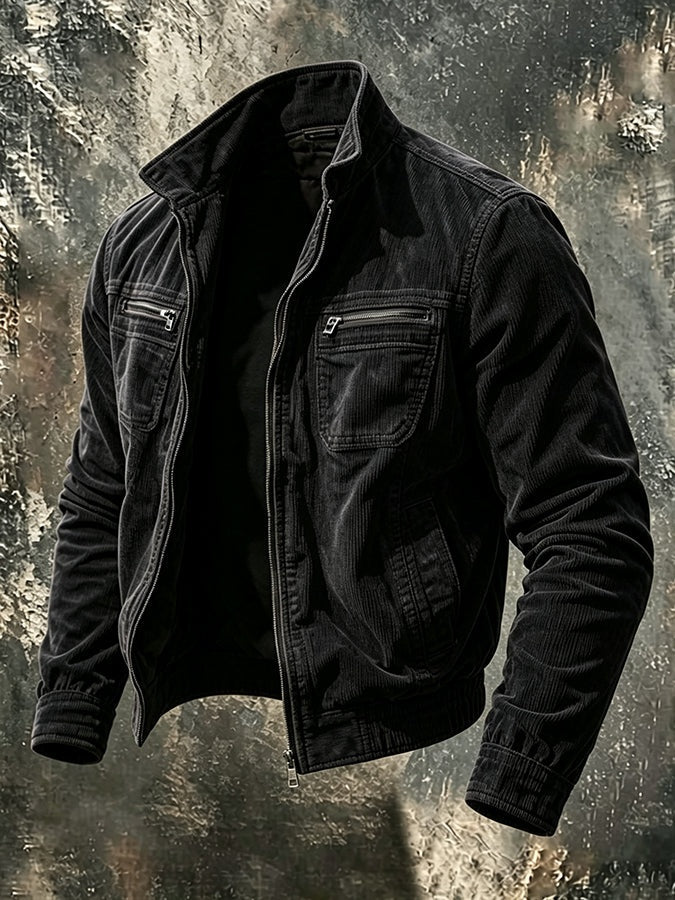 Dashiell | Men's Corduroy Bomber Jacket with Zip Pockets