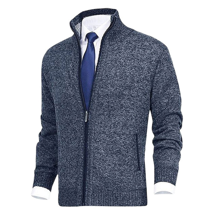 Dashiell | Men's Knit Zip Up Cardigan Sweater with Stand Collar