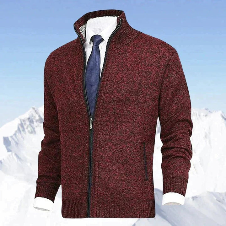Dashiell | Men's Knit Zip Up Cardigan Sweater with Stand Collar