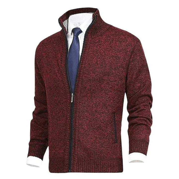 Dashiell | Men's Knit Zip Up Cardigan Sweater with Stand Collar