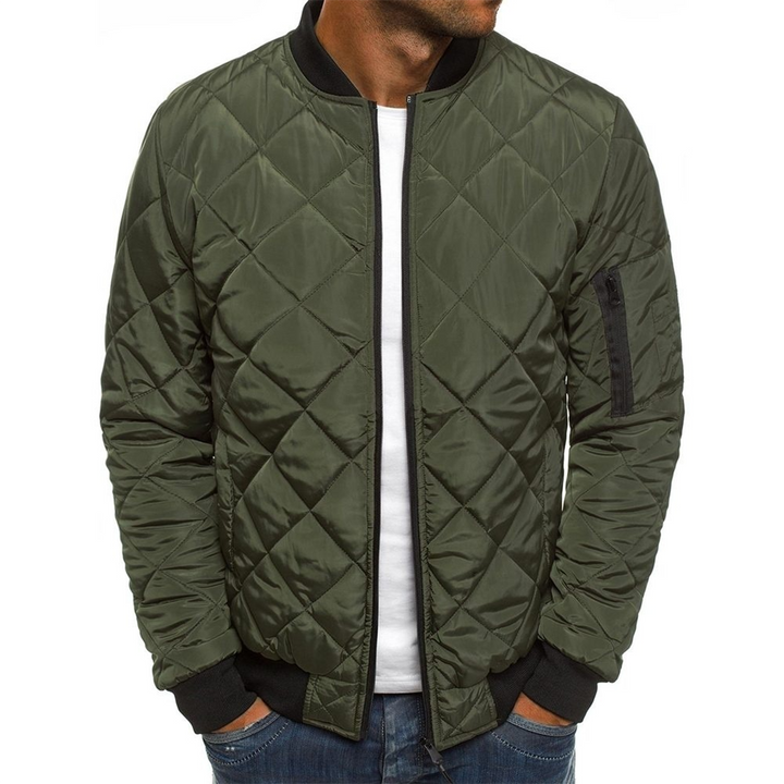 Dashiell | Men's Quilted Bomber Jacket with Zip Sleeve Pocket