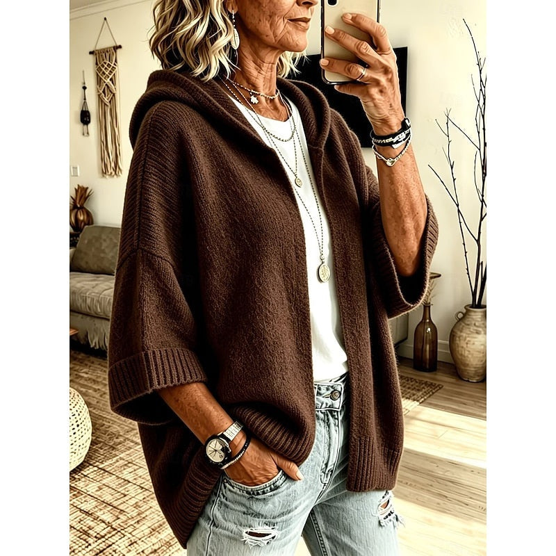 Dorothea | Women's Oversized Hooded Cardigan Sweater Knit